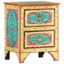 Mesita de noche pintada a mano madera maciza mango 40x30x50 cm de vidaXL, Mesitas de noche - Ref: Foro24-286158, Precio: 150,...