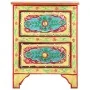 Mesita de noche pintada a mano madera maciza mango 40x30x50 cm de vidaXL, Mesitas de noche - Ref: Foro24-286158, Precio: 150,...