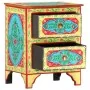 Mesita de noche pintada a mano madera maciza mango 40x30x50 cm de vidaXL, Mesitas de noche - Ref: Foro24-286158, Precio: 150,...