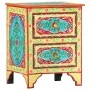 Mesita de noche pintada a mano madera maciza mango 40x30x50 cm de vidaXL, Mesitas de noche - Ref: Foro24-286158, Precio: 150,...