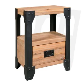 Solid acacia wood and steel bedside table 40x30x54 cm by vidaXL, Nightstands - Ref: Foro24-244993, Price: 80,80 €, Discount: %
