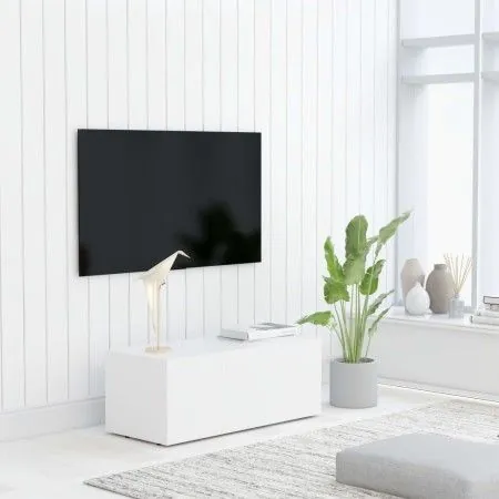 Weißer TV-Schrank aus Sperrholz, 80 x 34 x 30 cm von vidaXL, TV-Möbel - Ref: Foro24-801859, Preis: 60,14 €, Rabatt: %