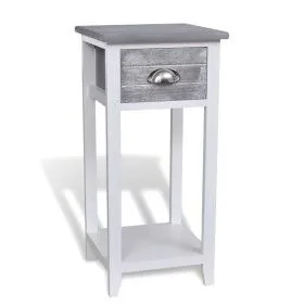 Gray and white 1-drawer bedside table by vidaXL, Nightstands - Ref: Foro24-242038, Price: 49,57 €, Discount: %