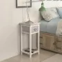 Mesita de noche con 1 cajón gris y blanca de vidaXL, Mesitas de noche - Ref: Foro24-242038, Precio: 48,46 €, Descuento: %