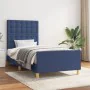 Bettgestell mit blauem Stoffkopfteil 100x200 cm von , Betten und Lattenroste - Ref: Foro24-3125363, Preis: 133,23 €, Rabatt: %