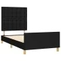 Bed frame with black fabric headboard 80x200 cm by , Beds and slatted bases - Ref: Foro24-3125335, Price: 139,17 €, Discount: %