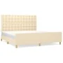 Bed frame with cream fabric headboard 160x200 cm by , Beds and slatted bases - Ref: Foro24-3125394, Price: 239,24 €, Discount: %