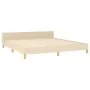 Bed frame with cream fabric headboard 160x200 cm by , Beds and slatted bases - Ref: Foro24-3125394, Price: 239,24 €, Discount: %
