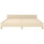 Bed frame with cream fabric headboard 160x200 cm by , Beds and slatted bases - Ref: Foro24-3125394, Price: 239,24 €, Discount: %