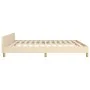 Bed frame with cream fabric headboard 160x200 cm by , Beds and slatted bases - Ref: Foro24-3125394, Price: 239,24 €, Discount: %