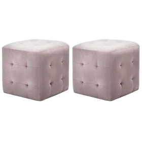 Mesitas de noche 2 unidades terciopelo rosa 30x30x30 cm de vidaXL, Mesitas de noche - Ref: Foro24-249020, Precio: 83,71 €, De...