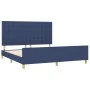 Bed frame with blue fabric headboard 160x200 cm by , Beds and slatted bases - Ref: Foro24-3125395, Price: 232,88 €, Discount: %