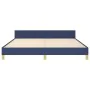 Estructura de cama con cabecero de tela azul 160x200 cm de , Camas y somieres - Ref: Foro24-3125395, Precio: 232,88 €, Descue...