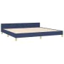Bed frame with blue fabric headboard 200x200 cm by , Beds and slatted bases - Ref: Foro24-3125411, Price: 225,94 €, Discount: %