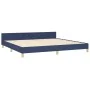 Estructura de cama con cabecero de tela azul 200x200 cm de , Camas y somieres - Ref: Foro24-3125411, Precio: 225,94 €, Descue...