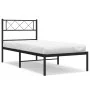 Bed frame with black metal headboard 75x190 cm by , Beds and slatted bases - Ref: Foro24-372267, Price: 64,19 €, Discount: %