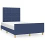 Estructura de cama con cabecero de tela azul 120x200 cm de , Camas y somieres - Ref: Foro24-3125371, Precio: 169,85 €, Descue...