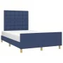 Estructura de cama con cabecero de tela azul 120x200 cm de , Camas y somieres - Ref: Foro24-3125371, Precio: 169,85 €, Descue...