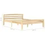 Bettgestell aus massivem Kiefernholz, 140 x 200 cm von vidaXL, Betten und Lattenroste - Ref: Foro24-322064, Preis: 121,41 €, ...