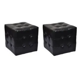 Schwarze Würfelhocker von vidaXL, Nachttische - Ref: Foro24-60740, Preis: 71,84 €, Rabatt: %