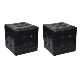 Taburetes cubo negros de vidaXL, Mesitas de noche - Ref: Foro24-60740, Precio: 75,96 €, Descuento: %