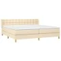 Box spring bed with cream fabric mattress 200x200 cm by , Beds and slatted bases - Ref: Foro24-3130622, Price: 550,80 €, Disc...