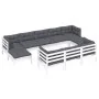 Gartenmöbel 11 Stück weiße Kissen aus massivem Kiefernholz von , Gartensets - Ref: Foro24-3097146, Preis: 928,48 €, Rabatt: %