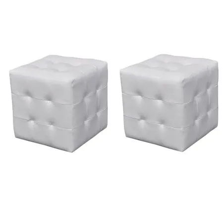 Taburetes cubo blancos de vidaXL, Mesitas de noche - Ref: Foro24-60739, Precio: 73,04 €, Descuento: %