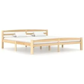 Bettgestell aus massivem Kiefernholz, 200 x 200 cm von vidaXL, Betten und Lattenroste - Ref: Foro24-322067, Preis: 108,37 €, ...