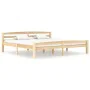 Solid pine wood bed frame 200x200 cm by vidaXL, Beds and slatted bases - Ref: Foro24-322067, Price: 108,37 €, Discount: %