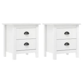 Hill bedside table solid white pine wood 46x35x49.5 cm by vidaXL, Nightstands - Ref: Foro24-288908, Price: 102,61 €, Discount: %