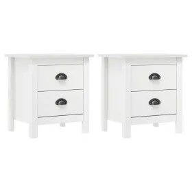 Hill Nachttisch aus massivem weißem Kiefernholz 46x35x49,5 cm von vidaXL, Nachttische - Ref: Foro24-288908, Preis: 102,61 €, ...