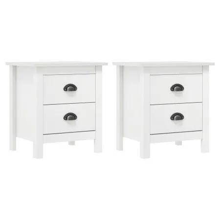 Hill Nachttisch aus massivem weißem Kiefernholz 46x35x49,5 cm von vidaXL, Nachttische - Ref: Foro24-288908, Preis: 102,61 €, ...