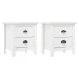 Hill bedside table solid white pine wood 46x35x49.5 cm by vidaXL, Nightstands - Ref: Foro24-288908, Price: 102,61 €, Discount: %