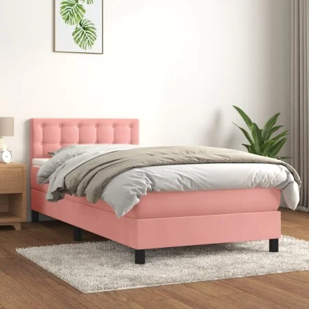 Boxspringbett mit rosa Samtmatratze 80x200 cm von , Betten und Lattenroste - Ref: Foro24-3141514, Preis: 268,40 €, Rabatt: %