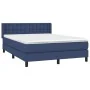 Cama box spring con colchón tela azul 140x190 cm de , Camas y somieres - Ref: Foro24-3130031, Precio: 448,80 €, Descuento: %