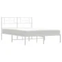 Estructura de cama de metal con cabecero blanca 140x190 cm de , Camas y somieres - Ref: Foro24-355316, Precio: 98,52 €, Descu...