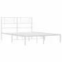 Estructura de cama de metal con cabecero blanca 140x190 cm de , Camas y somieres - Ref: Foro24-355316, Precio: 98,52 €, Descu...
