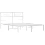 Metal bed frame with white headboard 140x190 cm by , Beds and slatted bases - Ref: Foro24-355316, Price: 98,52 €, Discount: %