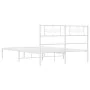 Metal bed frame with white headboard 140x190 cm by , Beds and slatted bases - Ref: Foro24-355316, Price: 98,52 €, Discount: %