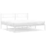 White metal bed frame with headboard 200x200 cm by , Beds and slatted bases - Ref: Foro24-372333, Price: 100,14 €, Discount: %