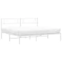 White metal bed frame with headboard 200x200 cm by , Beds and slatted bases - Ref: Foro24-372333, Price: 100,14 €, Discount: %