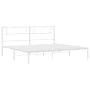 White metal bed frame with headboard 200x200 cm by , Beds and slatted bases - Ref: Foro24-372333, Price: 100,14 €, Discount: %