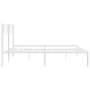 White metal bed frame with headboard 200x200 cm by , Beds and slatted bases - Ref: Foro24-372333, Price: 100,14 €, Discount: %