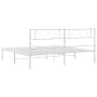 White metal bed frame with headboard 200x200 cm by , Beds and slatted bases - Ref: Foro24-372333, Price: 100,14 €, Discount: %