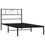 Estructura de cama con cabecero metal negro 100x200 cm de , Camas y somieres - Ref: Foro24-355458, Precio: 67,25 €, Descuento: %