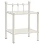 Mesita de noche metal vidrio blanco&transparente 45x34,5x60,5cm de vidaXL, Mesitas de noche - Ref: Foro24-325074, Precio: 48,...