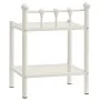 Mesita de noche metal vidrio blanco&transparente 45x34,5x60,5cm de vidaXL, Mesitas de noche - Ref: Foro24-325074, Precio: 48,...