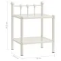 Mesita de noche metal vidrio blanco&transparente 45x34,5x60,5cm de vidaXL, Mesitas de noche - Ref: Foro24-325074, Precio: 48,...