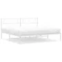 Metal bed frame with white headboard 193x203 cm by , Beds and slatted bases - Ref: Foro24-372332, Price: 98,24 €, Discount: %